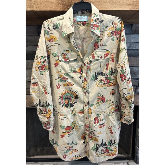 TASHA POLIZZI Native American Pearl Snap Roll Tab Dress Size S *B4 - Picture 1 of 5